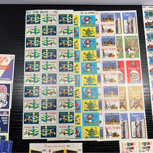 VINTAGE Christmas Easter Seals Stamps 50’s/60’s US Postal Unused 30+ Booklets